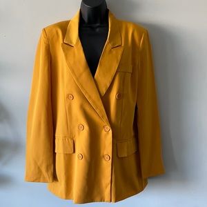 Rehab Lab Oversized Double-Breasted Yellow Blazer